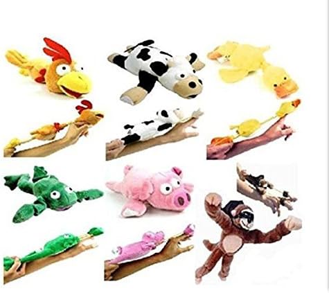 Top 520 6pc Set of Slingshot Flingshot Flying Animals with Sound Monkey Pig Chicken Cow Duck Frog