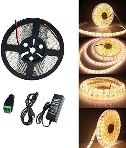ALight House Warm White LED Strip Light Kit Waterproof 16.4feet SMD5630 300LED with Power Supply for Outdoor Home Business Lighting Decoration