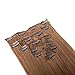 Emosa 100% Straight Remy Human Hair Clips In Extensions Chestnut Brown 7 Piece Set (15'' 7Pcs, #6)