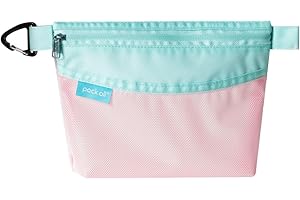 pack all Water-resistant Material Zipper Pouch, Mesh Zipper Bag for Storage, Travel, Office (Small, Pink)