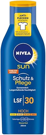 Nivea Sun Schutz & Pflege Sonnenmilch mit verbesserter Formel, Lichtschutzfaktor 30, 1er Pack (1 x 250 ml)