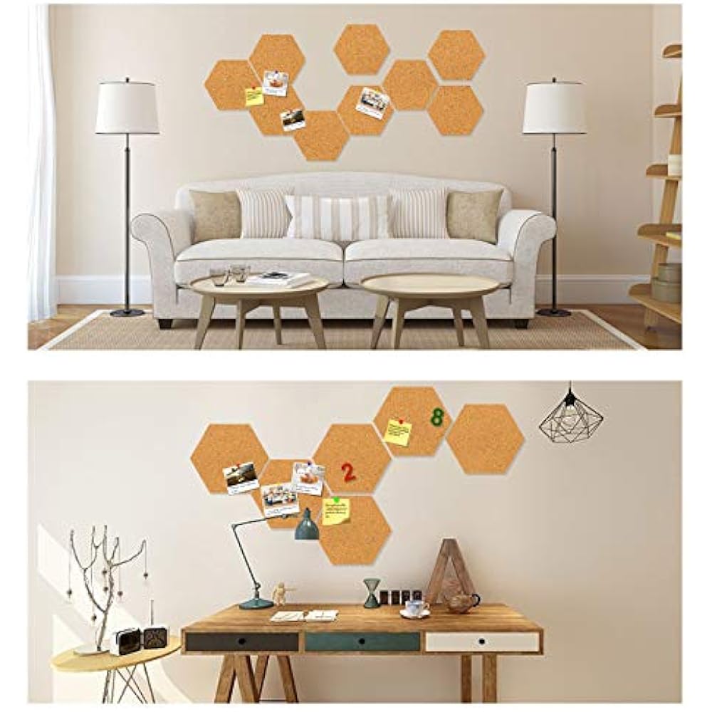Hexagon Cork Board Tiles Adhesive Wood Hexagon Pad Bulletin Big