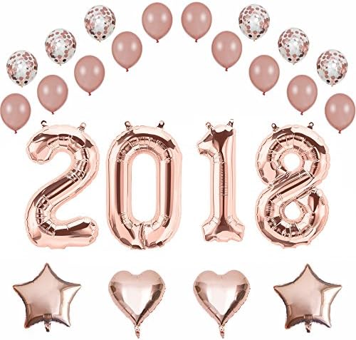 2019 Balloons Graduation Party Supplies,40 Inch 2019 Foil Balloons Burgundy Rose Gold Latex Balloons Confetti Balloons for Class of 2019 Decorations