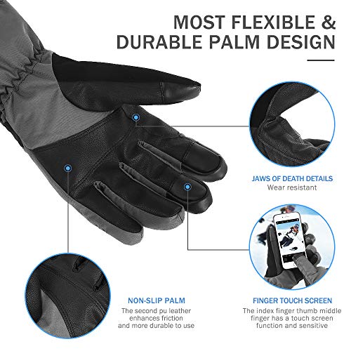 image for Brace Master Waterproof Ski Gloves - Touchscreen 3M Thinsulate Warm Wi