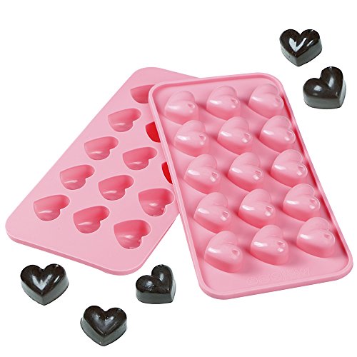 image for Webake 2 Pack Chocolate Molds，15 Cavity Candy Molds Chocolate Tray,H