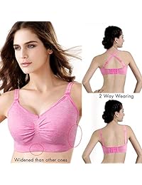 Angelhood - Sujetador de lactancia para mujer sin costuras, para lactancia, maternidad con almohadillas para sujetador extraíbles, paquete de 3