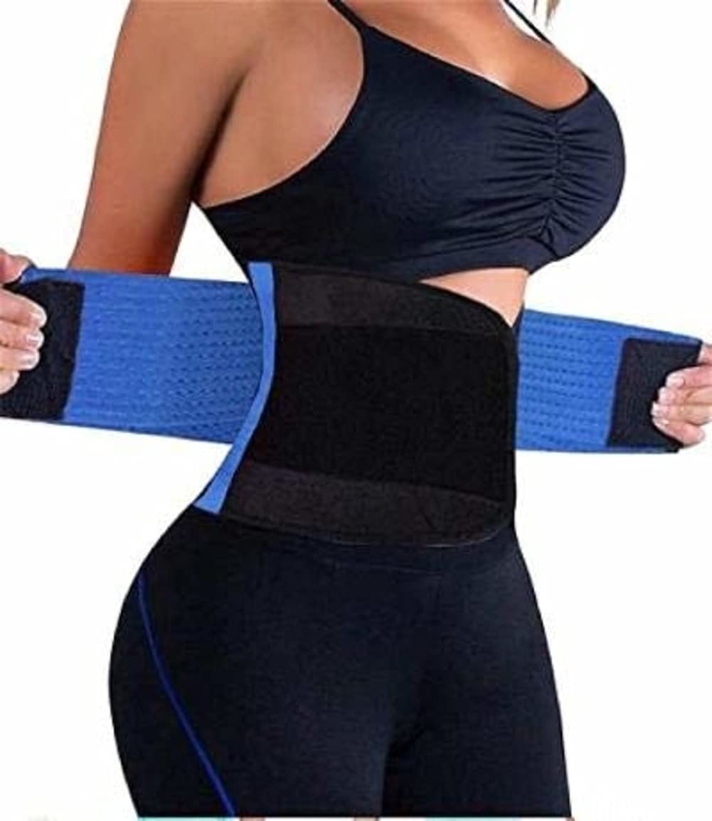 Boolavard Waist Trainer Belt for Women - Waist Cincher Trimmer - Slimming Body Shaper Belt - Sport Girdle Belt (UP Graded) (Blue, XXL)