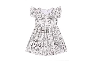 DACSOIT Toddler Girl Dress Back to School Pencil School Bus Print Dress Summer Outfits 3-8T