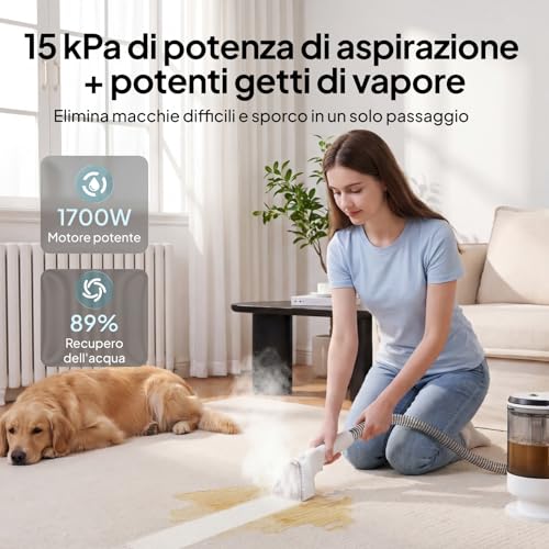 Livatro 1700W Steam Cleaner for Sofas, 15KPa Lava Upholstery, Steam Sofa Cleaner, Steam Sofa, 1.6L Tank, for Clean, Upholstered Furniture, Sofa, Car
