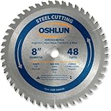 Oshlun SBF-080048 8-Inch 48 Tooth TCG Saw Blade with 5/8-Inch Arbor (Diamond Knockout) for Mild Steel and Ferrous Metals