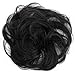 CAISHA 100% HUMAN HAIR Scrunchie Hair Piece Updo Braid Hair Scrunchy Messy Bun Natural Black H312f