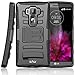 LG G FLEX 2 Holster Defender Case, E LV LG G FLEX 2 Case - Shock-Absorption / High Impact Resistant Black Dual Layer Armor Holster Defender Full Body Protective Case Cover with Kickstand and Belt Swivel Clip for LG G FLEX 2 - BLACK