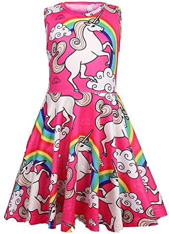 Girls Dresses Party Wedding Bridesmaid Princess Flower Dress for Girl Sundress Floral Print Kids Vintage Dresses Sleeveless 2 to 9 Years