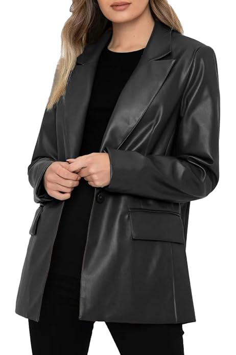 Cuero Chaqueta Larga Mujer Amazon Chaquetas De Cuero Mujer