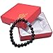 Men Bracelet-Natural Genuine Matt Black Agate Gem Bead, maxin 8MM Healing Power Crystal Elastic Bracelet