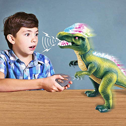 Remote Control Dinosaur for Kids with Light Up Eyes and Roaring Sound