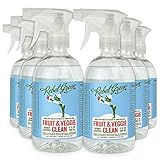Rebel Green Fruit and Veggie Cleaner, Natural Fruit & Vegetable Produce Wash - 17 Ounce Spray Bottle, Pack of 6