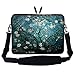 Meffort Inc® 15 15.6 inch Neoprene Laptop Sleeve Bag Carrying Case with Hidden Handle and Adjustable Shoulder Strap - Vincent Van Gogh Almond Blossoming