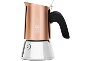Bialetti New Venus coffee maker 2 cups, anti-burn handle, not suitable for induction, 2 cups (85 ml), stainless steel, color - copper, wattage - 3600