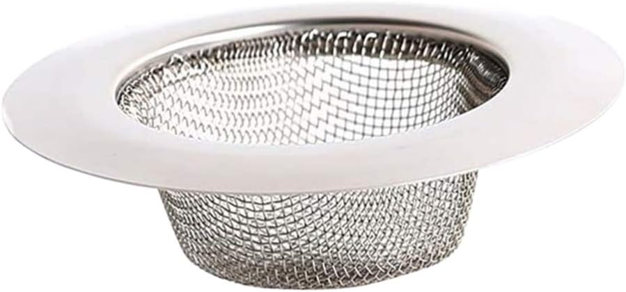UPKOCH Stainless Steel Sink Strainer Mesh Tuna Strainer Press Canning Colander Sieve Basket Drain Filter Hair Catcher Size L