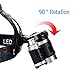 Chnano LED Headlamp Headlight Waterproof Flashlight Torch 3 CREE XM-L2 T6 LED 5000 Lumen Bright with Rechargeable Batteries and Wall Charger for Hiking Camping Riding Fishing Hunting Emergency Use