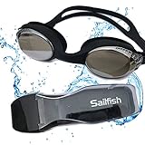 Swim Goggles - Anti Fog - Mirror Coating - Latex Free - Adjustable Strap - Clear Vision - No Leak Design - Free Protective Case - For Adults