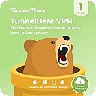 TunnelBear VPN, Unlimited Devices, 1-Year Subscription, VPN Software for Internet Privacy, Unlimited Data, Digital Download