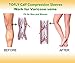 TOFLY® Calf Compression Sleeve for Men & Women, 1 Pair, Footless Compression Socks 20-30mmHg for Leg Support, Shin Splint, Pain Relief, Swelling, Varicose Veins, Maternity, Nursing, Travel, Beige M