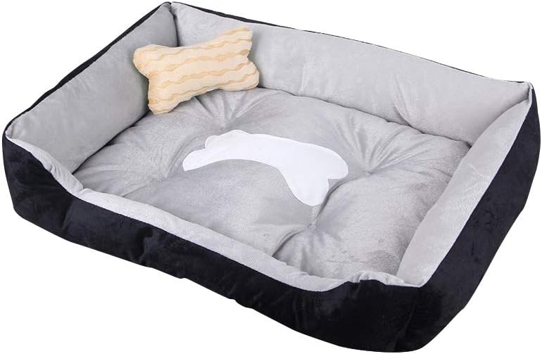 Plush Dog Bed, Pet Dog Bed Cats Warming Soft Sleeping Bed House Nests Cushion Mat, Breathable Cotton Blend Dog Crate Mat (S)