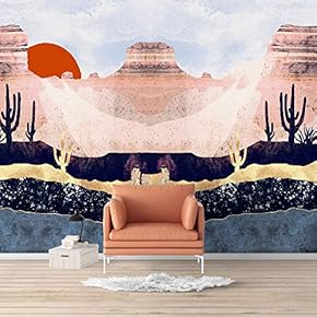 Wall Mural Nordic Style Nature Landscape Removable Wallpaper Wall Sticker for Bedroom Living Room - 66x96 inches