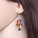 NEWEI Acrylic Cute Chicken Earrings Dangle Charms Chicken Gifts for Women Farm Animals Jewelry (Floral)