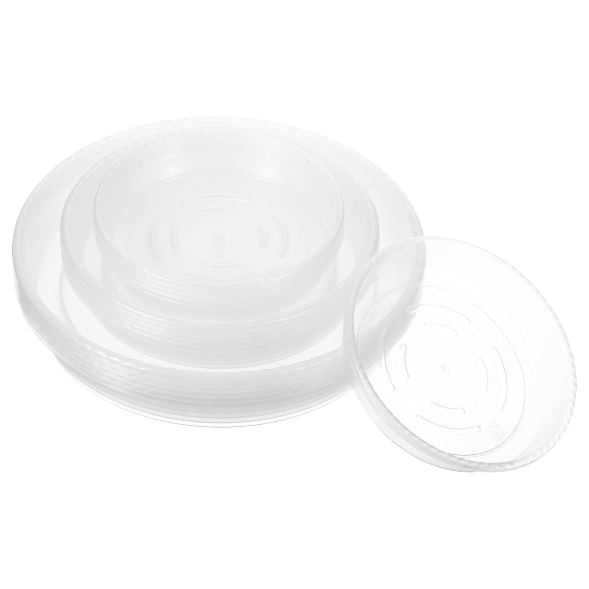 M METERXITY 15 Pack Planter Saucers - Plastic Plant Tray Flowerpot Drip Trays Round Apply to Outdoor/Garden (6"/8"/10", Clear)