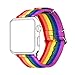 Bandmax Compatible with Rainbow LGBT Apple Watch Bands 42MM 44MMN Nylon Fabric Sport Straps Women Men Gay Pride Replacement Wristband Accessories Metal Buckle Compatible with iwatch 7/6/5/4/3/2/1