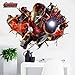 3D Wall Decor Stickers For Kids Room - Birthday and Theme Party Supplies Wall Decals (Iron Man)
