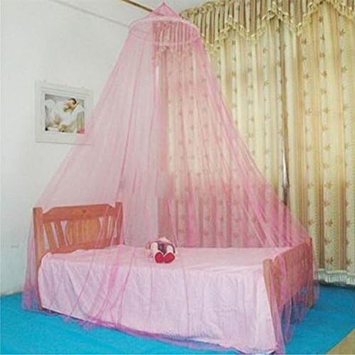 Swiftswan Elegant Lace Bed Canopy Mosquito Net, Princess Bed Canopy Mosquito Netting Dome with Elegant Ruffle Lace for Girls and Baby