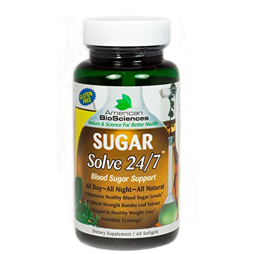 American BioSciences SUGARSolve 24/7 Healthy Blood Sugar Support, Gluten-Free – 60 Softgel Capsules