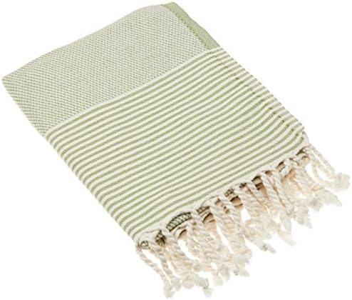 Bersuse 100% Cotton - Honeycomb Turkish Towel - Bath Beach Fouta Peshtemal - Ultra-Soft, Fast-Drying, Absorbent Pestemal - 37X70 Inches, Parent (Olive Green)