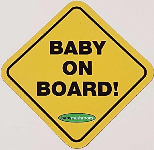 2 Pack BABY ON BOARD safety car magnet by Baby Mushroom