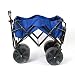 Mac Sports Heavy Duty Collapsible Folding All Terrain Utility Wagon Beach Cart with Table - Blue