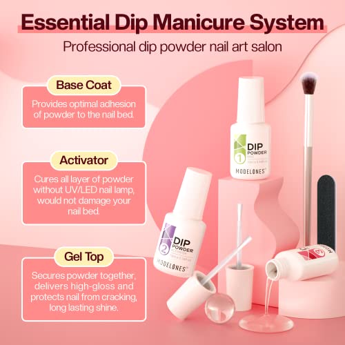Modelones Dip Powder Nail Kit Starter, 20 Colors Holiday Pink Red Green