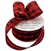 Red Black Buffalo Plaid Ribbon - 2 1/2