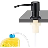 Husfunov Soap Dispenser for Kitchen Sink, Built in Sink Soap Dispenser (Matte Black), Countertop Dish Soap Dispenser Stainless Steel Pump with 47" Extension Tube kit, No Need to Frequent Refills