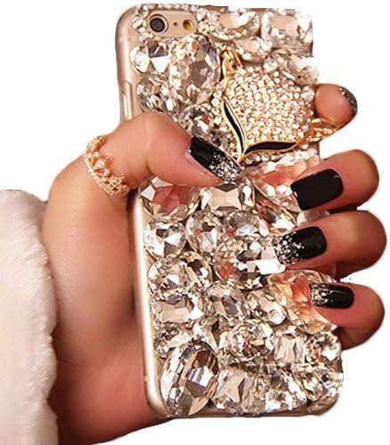 iPhone 8 Plus, WwWSuppliers Luxury Fancy Bling Fox Crystal Rhinestone Large Diamond Case for Apple iPhone 8 Plus Fancy Hard Cover ~ Estuche Funda Forro Zorro