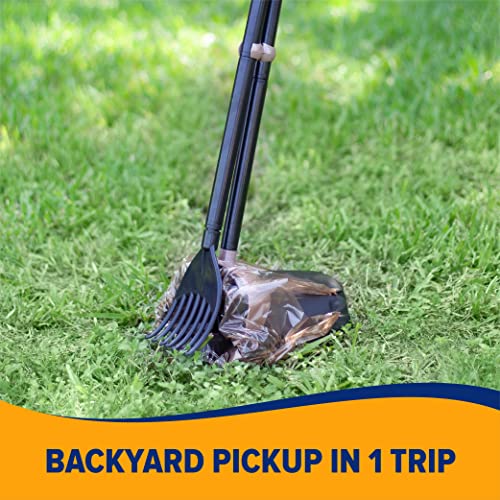 Arm & Hammer Pooper Scooper Swivel Bin & Rake Dog Poop Scooper for Yard (2 Bags Included for