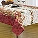 Newbridge Harvest Swaying Leaves Double Border Autumn Thanksgiving Fabric Print Tablecloth, 60 Inch x 84 Inch Oval