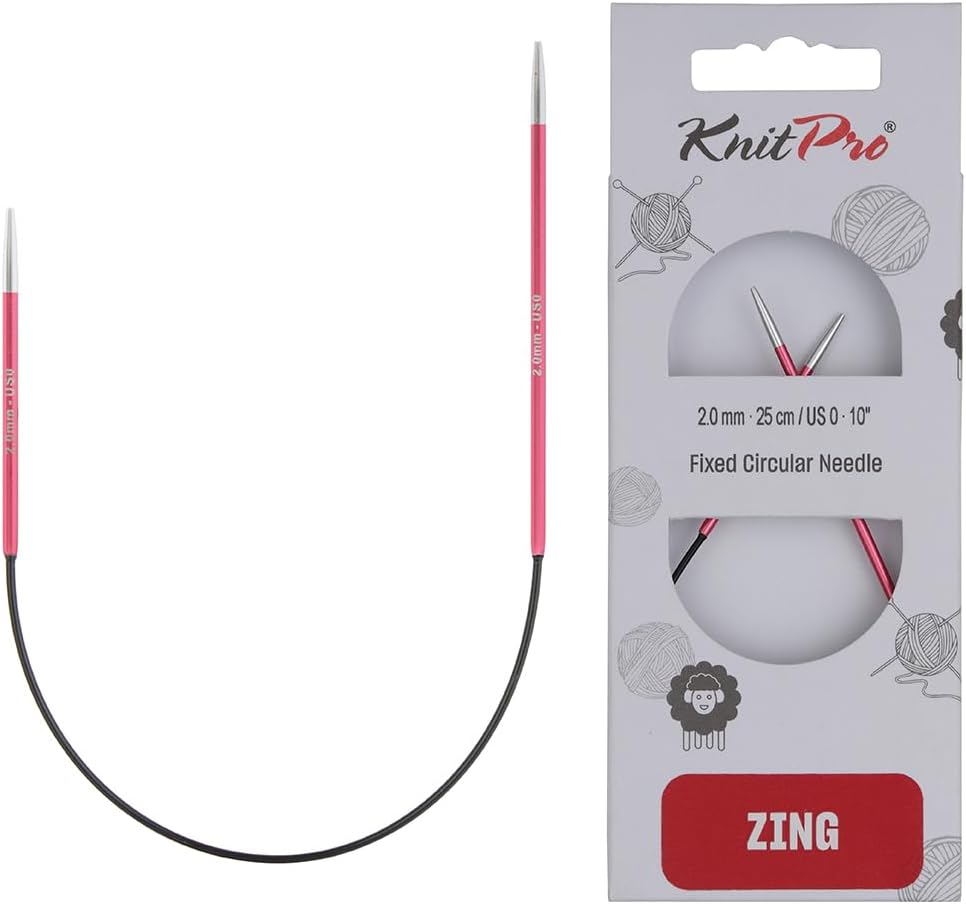 KnitPro Zing Fixed Circular Needles Asymmetrical 10 in 2.00mm