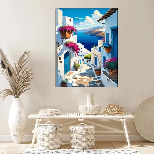 Landscape Paint by Numbers Kit for Adults,Scenery Paint by Number on Canvas,Paint by Number Perfect for Gift Home Wall Decor(16x20inch)