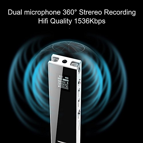 Digital-Voice-RecorderKAYOWINE-1536kbps-8GB-TF-Card-15M-Recording-Distance-18-Recording-hoursSound-Audio-Recorder-with-headphone-and-OLED-Screen-for-lectures-meetings-interviews