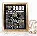 Katie Doodle 20th Birthday Decorations Gifts for Husband Wife Men Women - Includes 8x10 Back in 2002 Sign [Unframed], BD020, Black/Gold