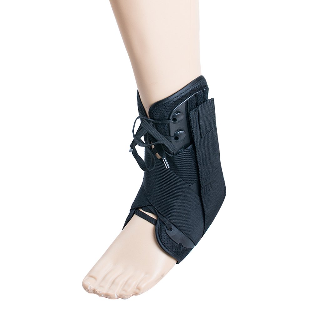 funwill Ankle Stabilizer Brace Support Guard Protector for Joint Pain, Athletic Injuries, Recovery, Sprains - with Adjustable Straps for Left or Right Foot (l)